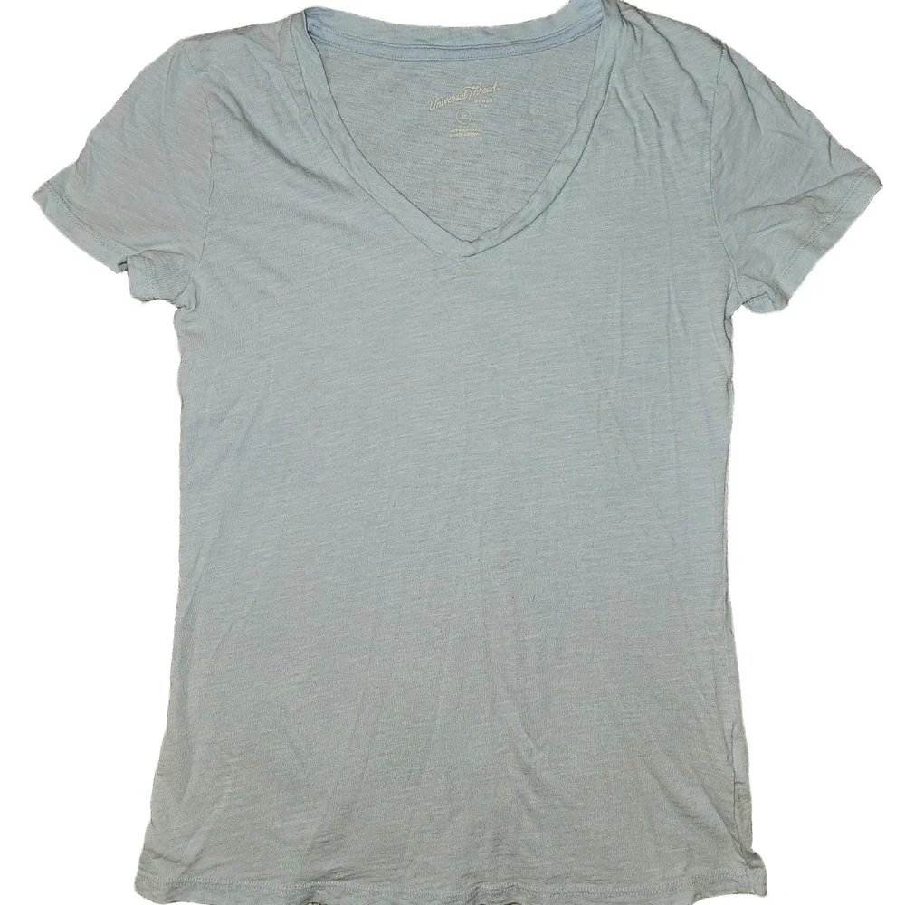 UNIVERSAL THREAD Light Blue Vneck Short Sleeve‎ Casual T-Shirt Womens XS